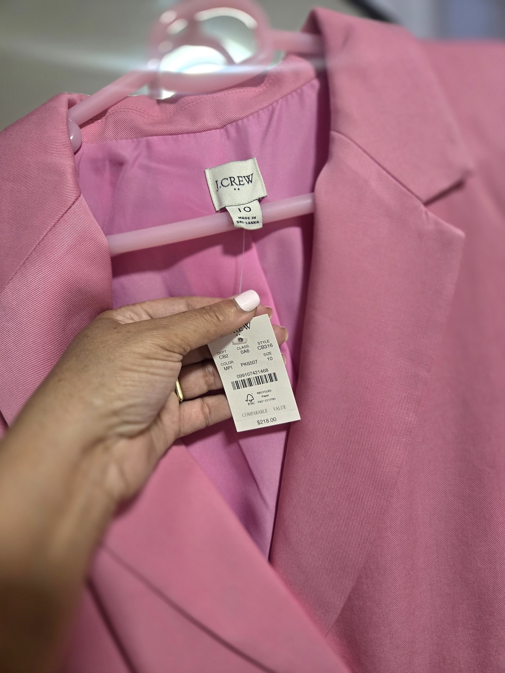 J. Crew Rose Pink Tailored Women's Blazer